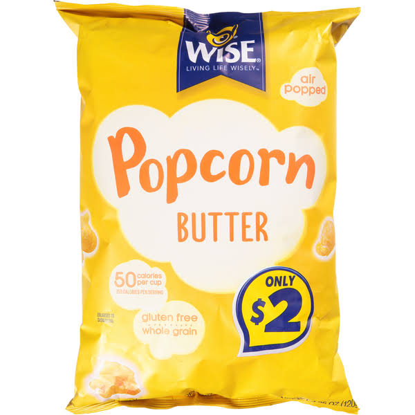 Wise Popcorn, Butter - 4.25 oz