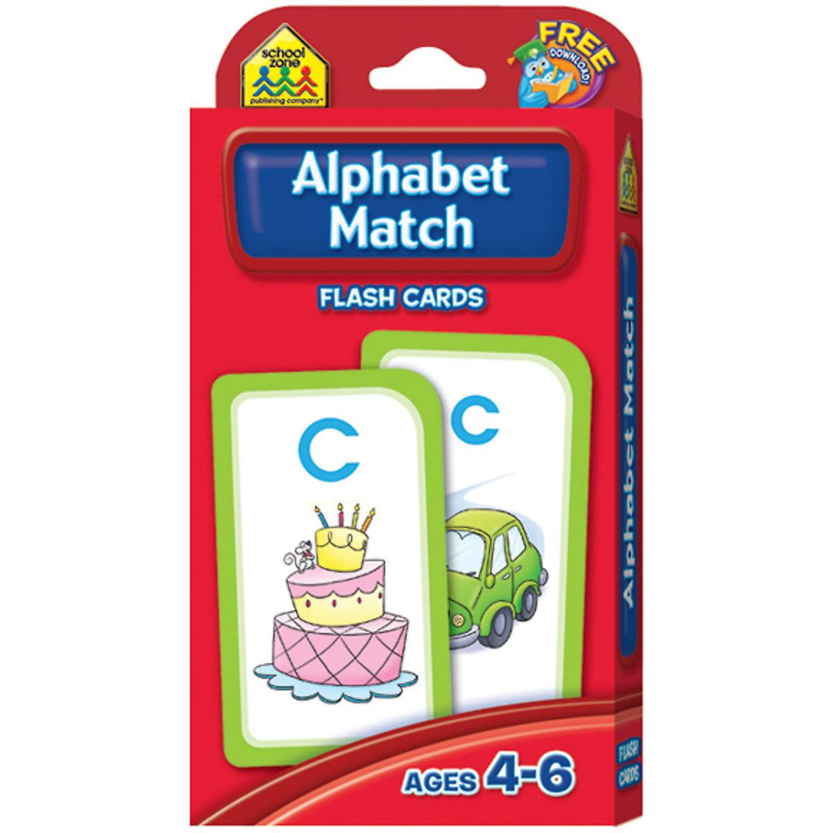School Zone Flash Cards Alphabet Match 52 Pkg Szflc 4021