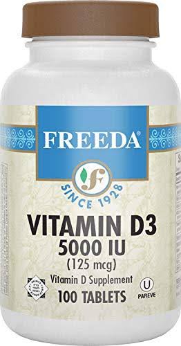 Freeda Kosher Vitamin D3 5000 IU 100 Tablets