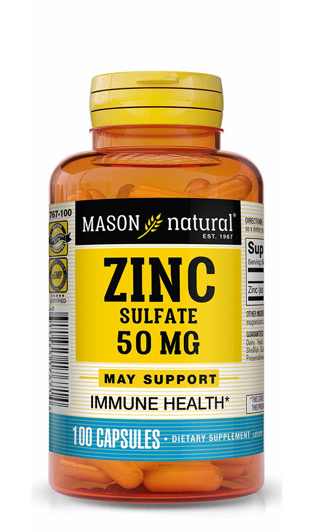 Zinc Sulfate 50 mg Immune Health Dietary Supplement Capsules