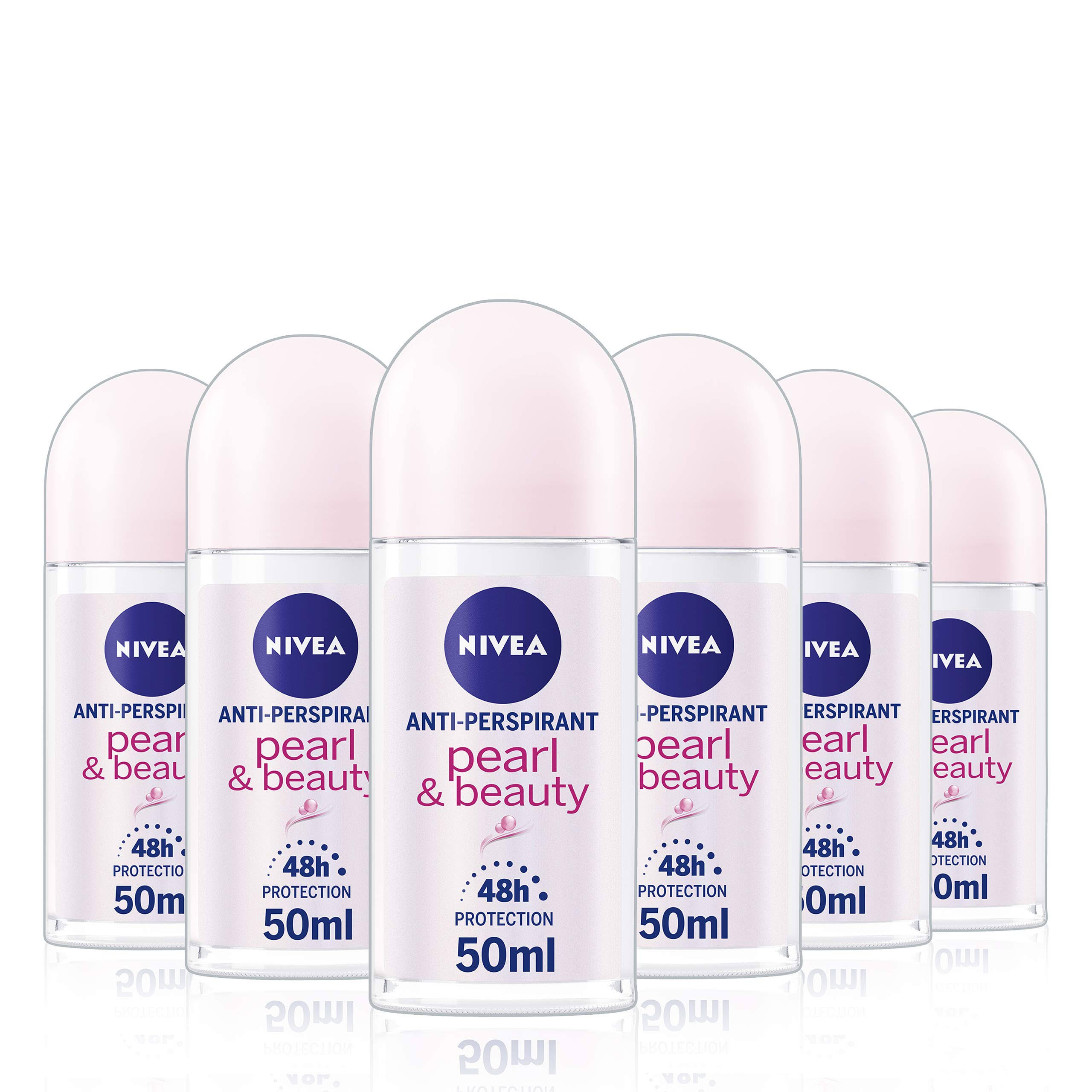 Nivea Pearl and Beauty 48 Hours Anti-Perspirant 50 ml - Pack of 6