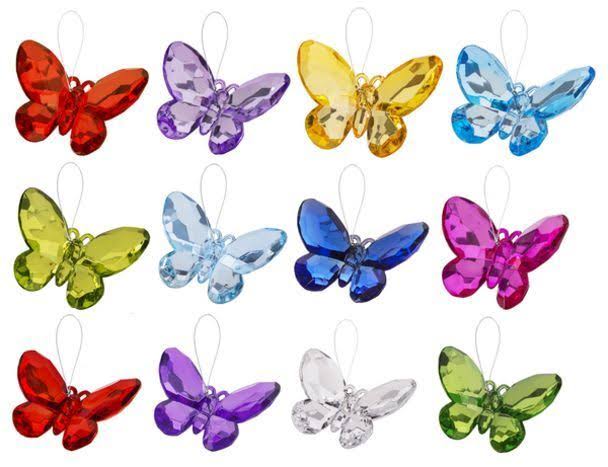 Birthstone Crystal Acrylic Butterflies April