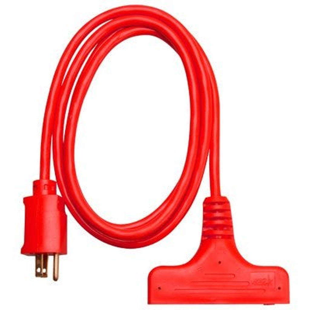 Master Electrician Outlet Extension Cord - 6 ft, Red