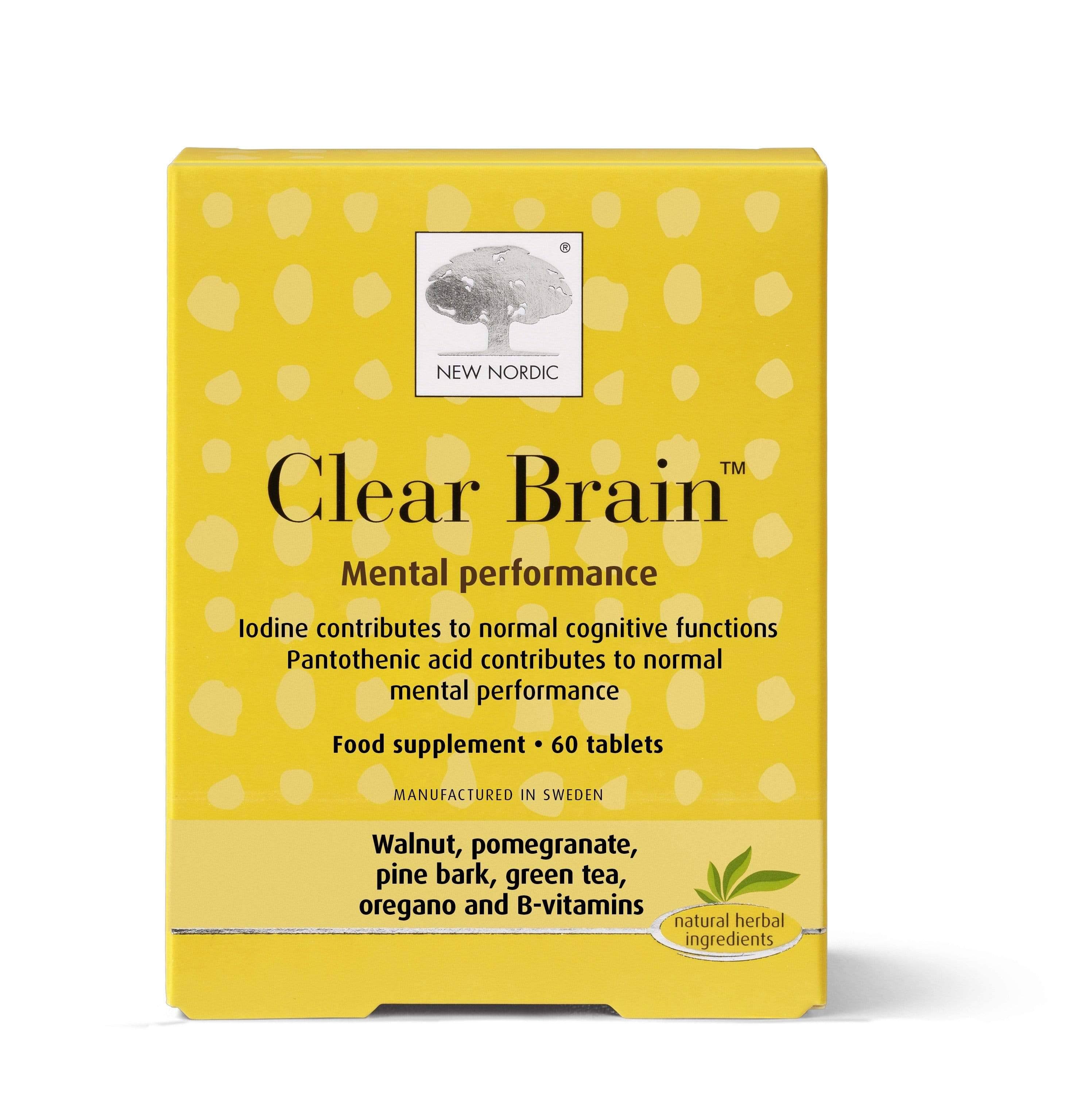 New Nordic Clear Brain Mental Performance Food Supplement - 26g, 60ct
