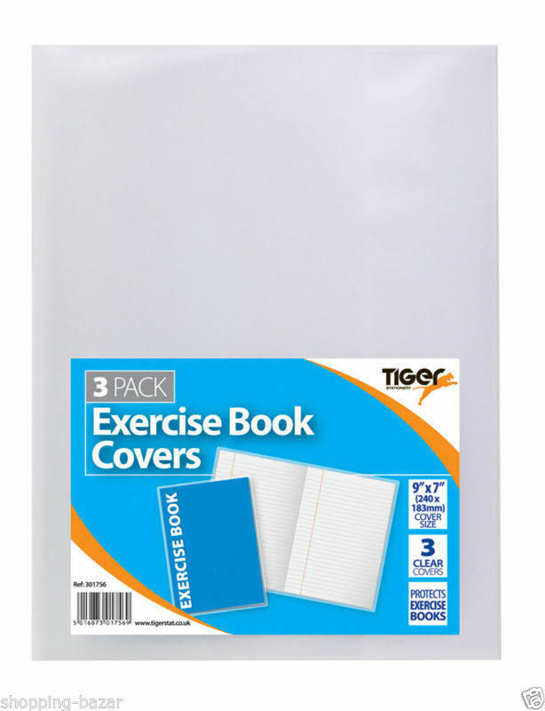 Exercise Book Covers 9x7" Transparent Plastic Sleeves - Pack 36