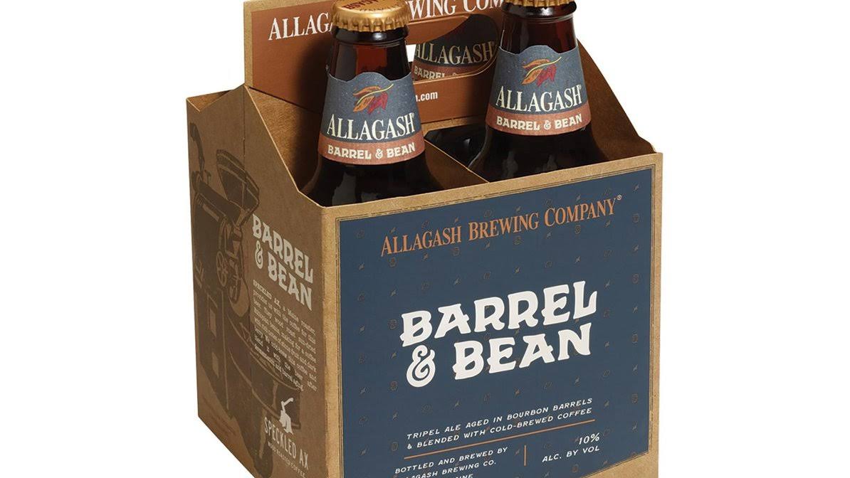 Allagash Barrel & Bean Beer, Bourbon Barrel-Aged Golden Ale - 4 - 12 fl. oz. bottles