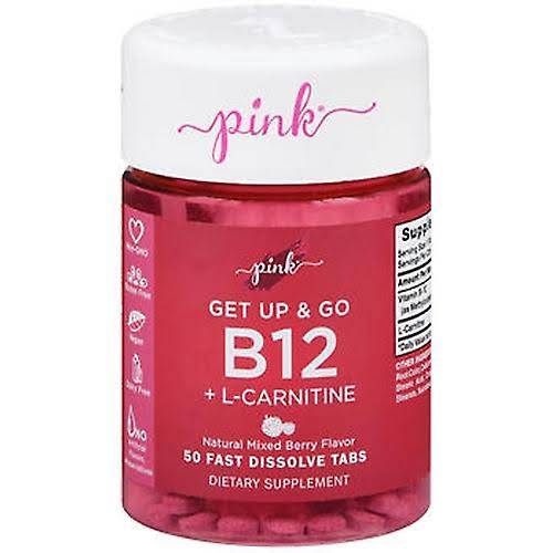 Pink B12 Vitamins | 5000mcg | 50 Fast Dissolve Tablets | Vegan, Non-GM