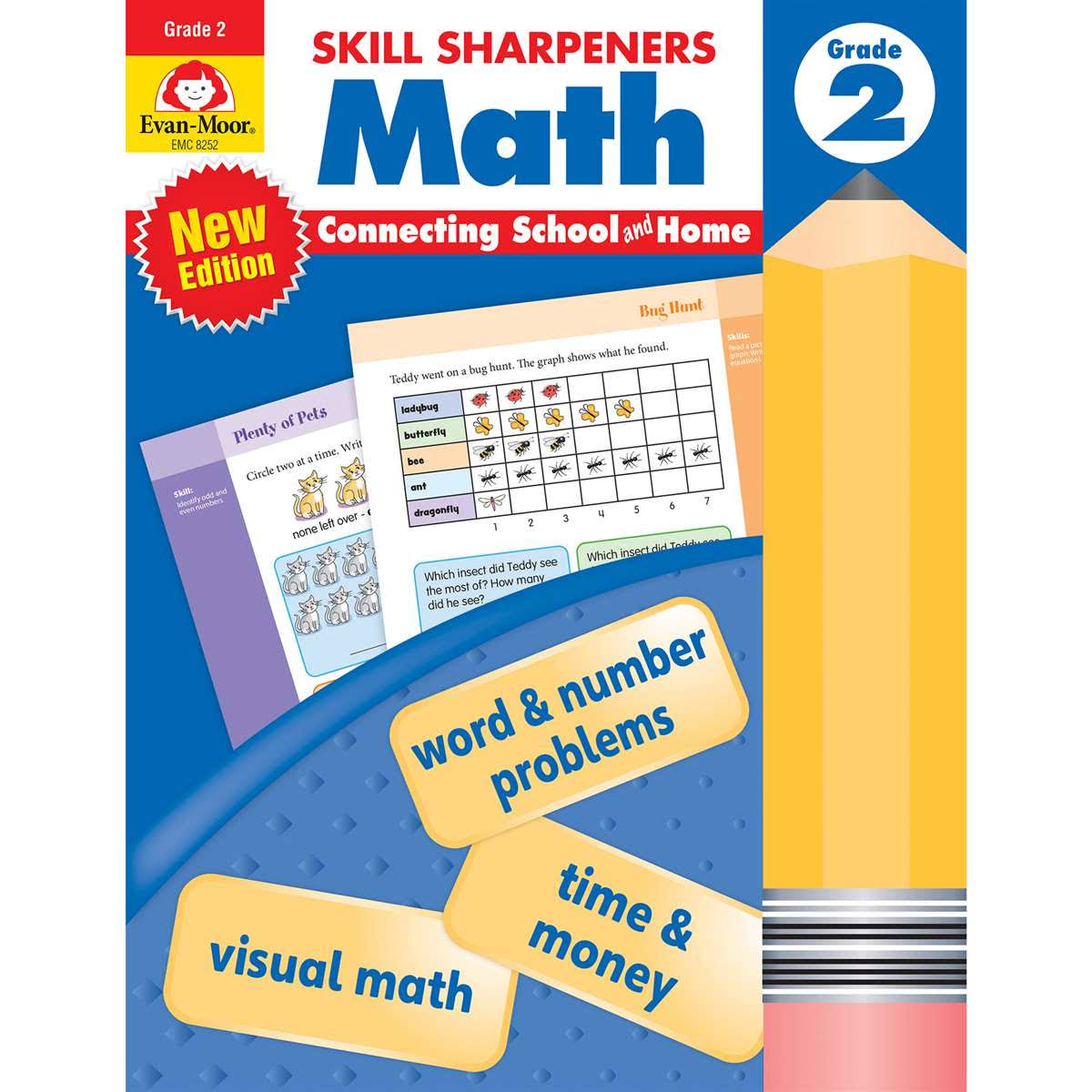 Skill Sharpeners Math Grade 2 Workbook One-Size Evan-Moor Educational Publishers