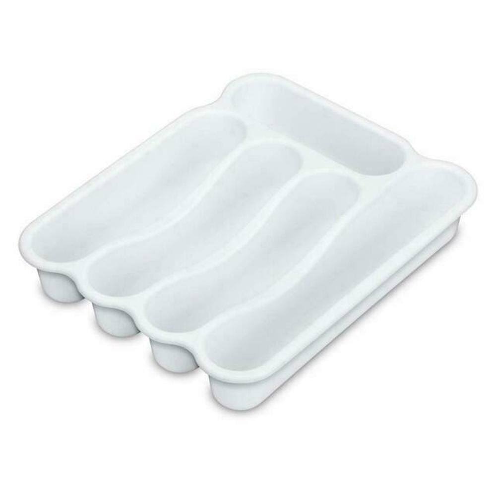 Sterilite 5 Compartment Cutlery Tray - White