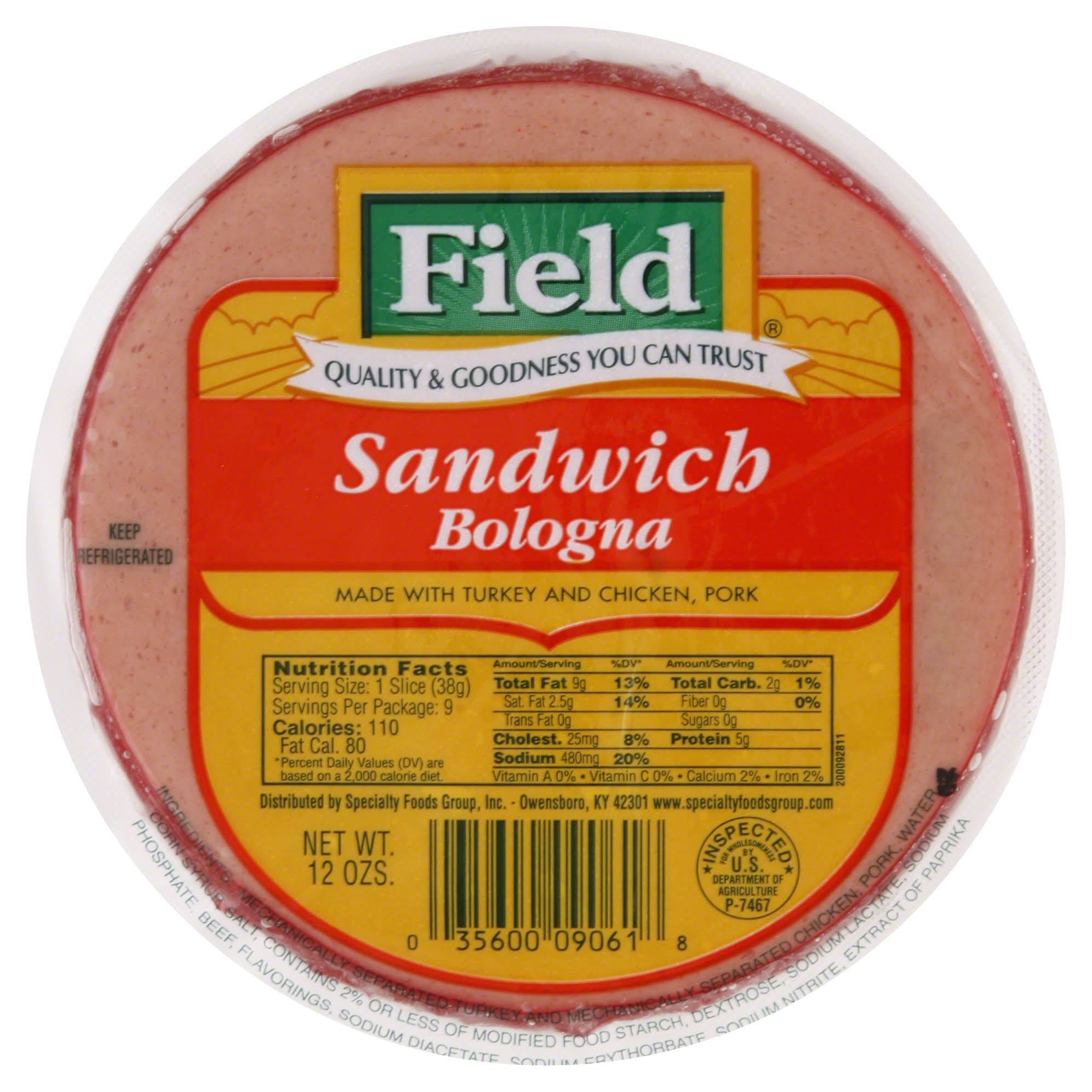 Field Bologna, Sandwich - 12 oz