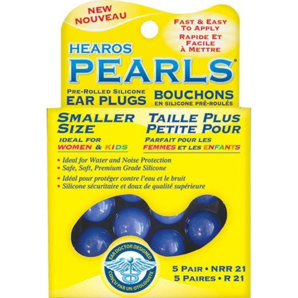 Hearos Pearl Silicone Ear Plugs - 5 Pairs