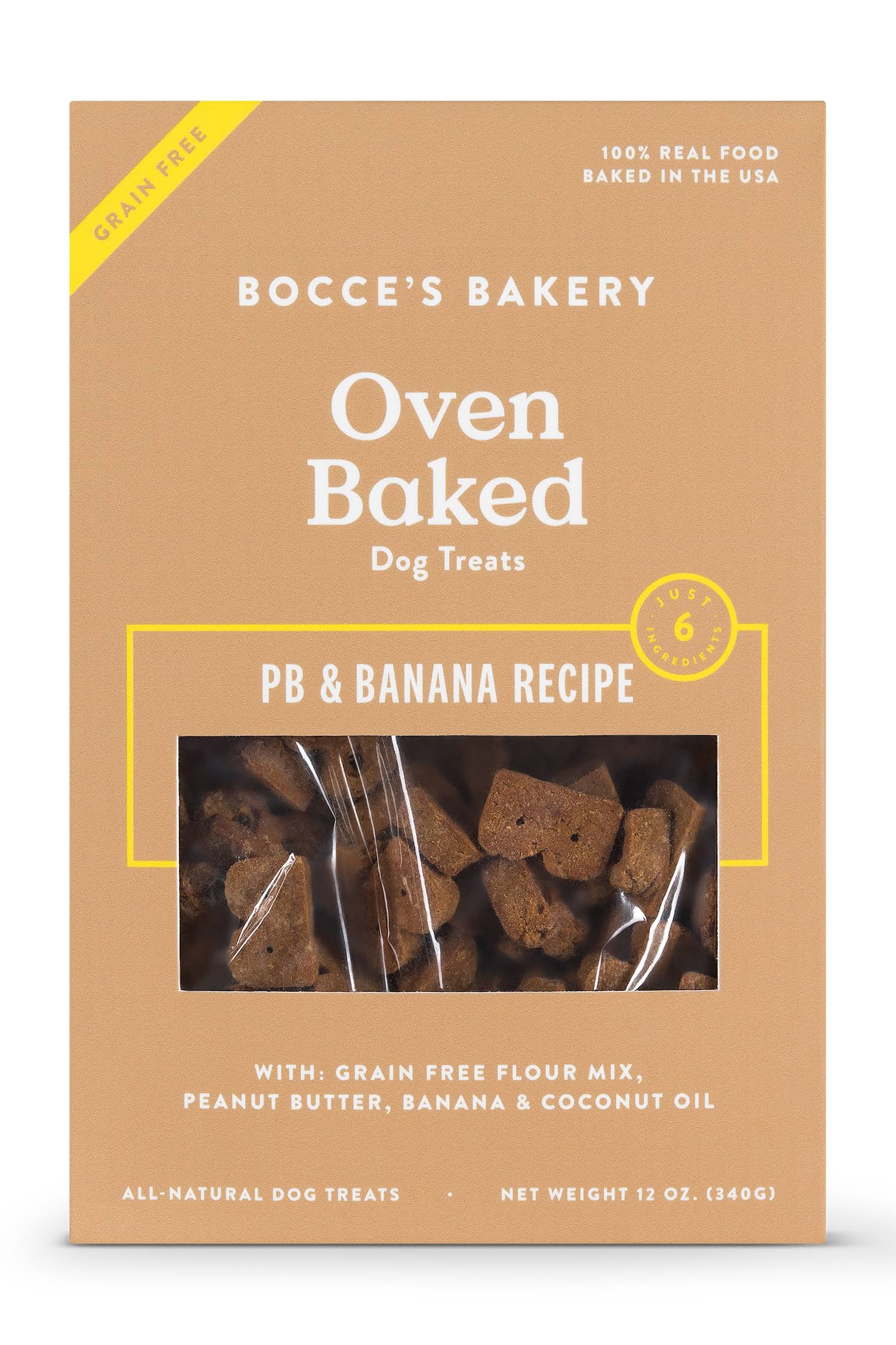 Bocce's Bakery Grain Free Peanut Butter & Banana Dog Biscuits - 12-oz