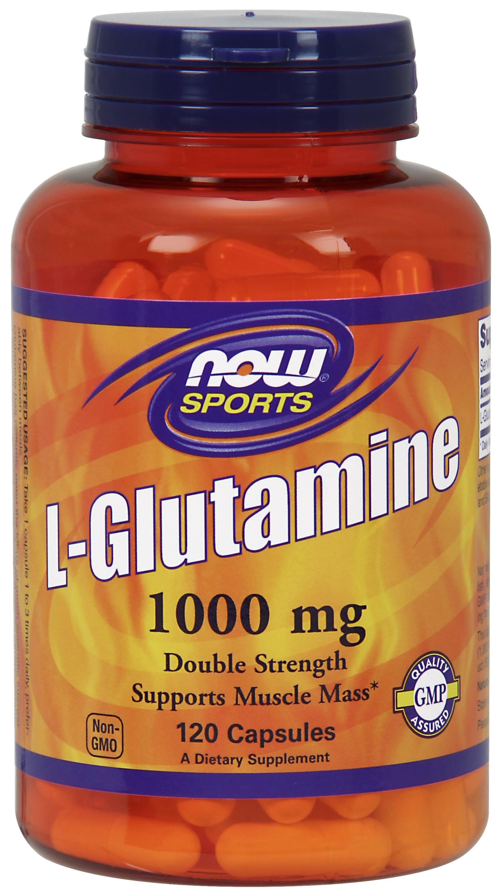 Now Sports L-Glutamine Dietary Supplement - 120 Capsules