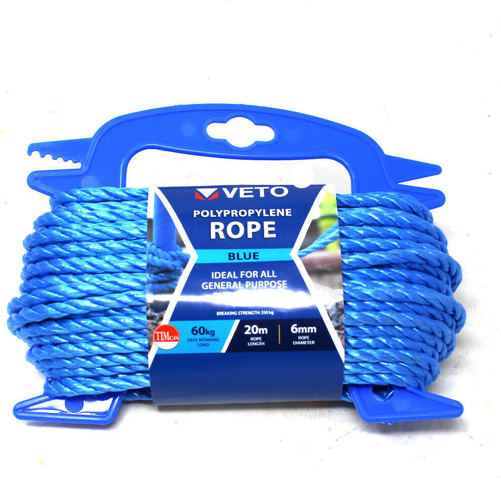 TIMCO BR830C Blue Polypropylene Rope Coil 8mm x 30m 