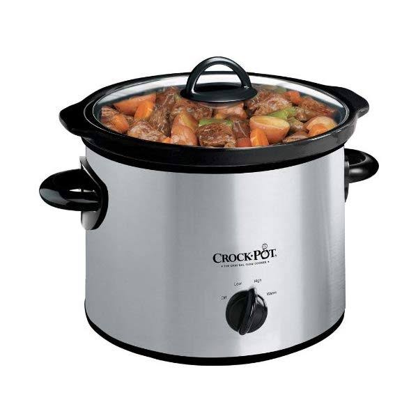 Crock-Pot Slow Cooker - Stainless, Black, 3qt