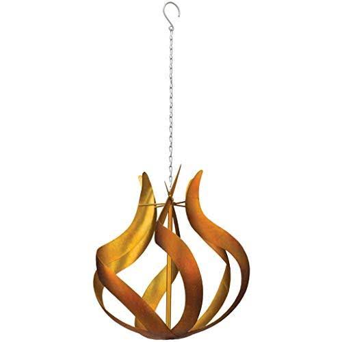 Regal Art & Gift 12298 Hanging Copper Flame Wind Spinner, Bronze Gold