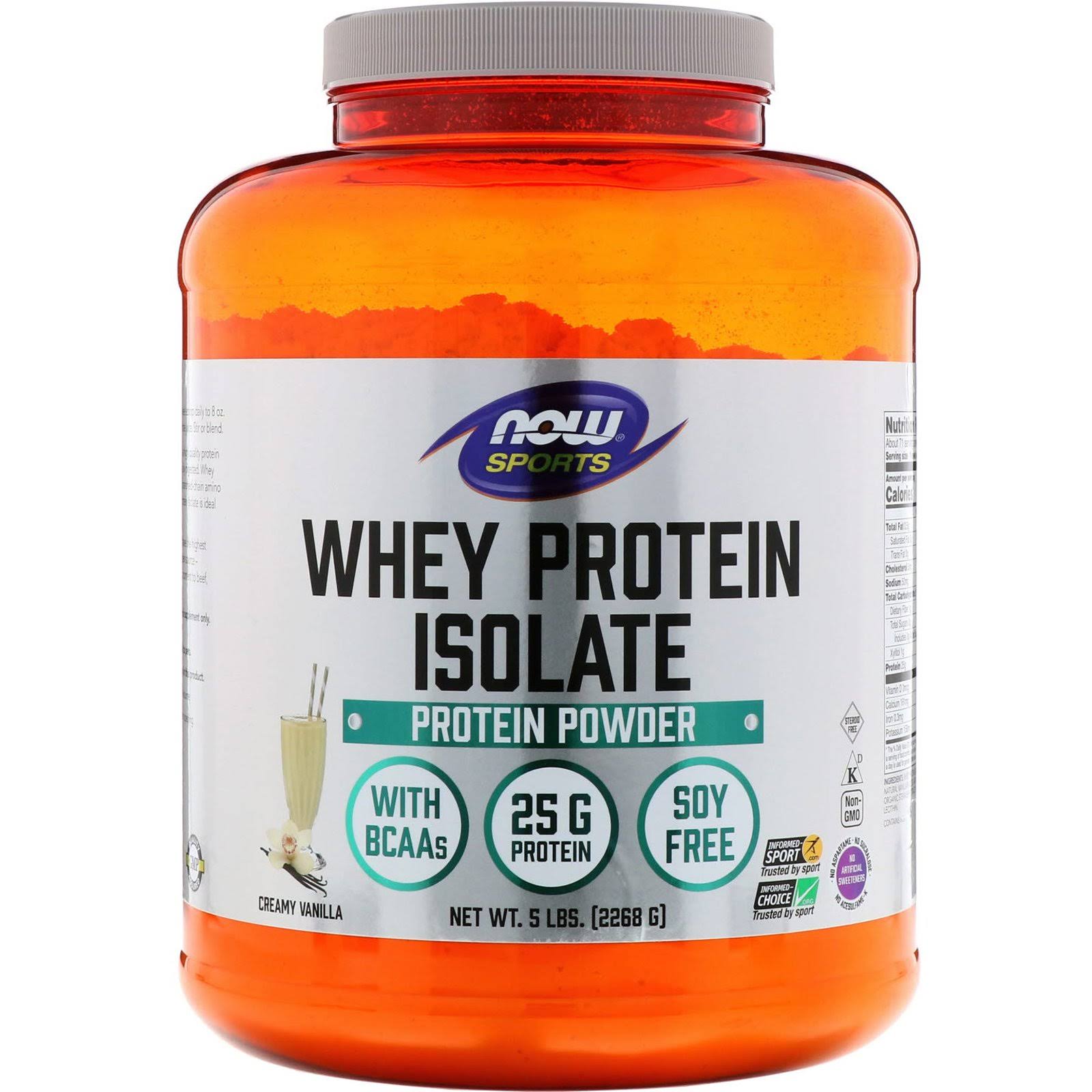 Now Whey Protein Isolate Dietary Supplement - Natural Natural Vanilla, 5lbs