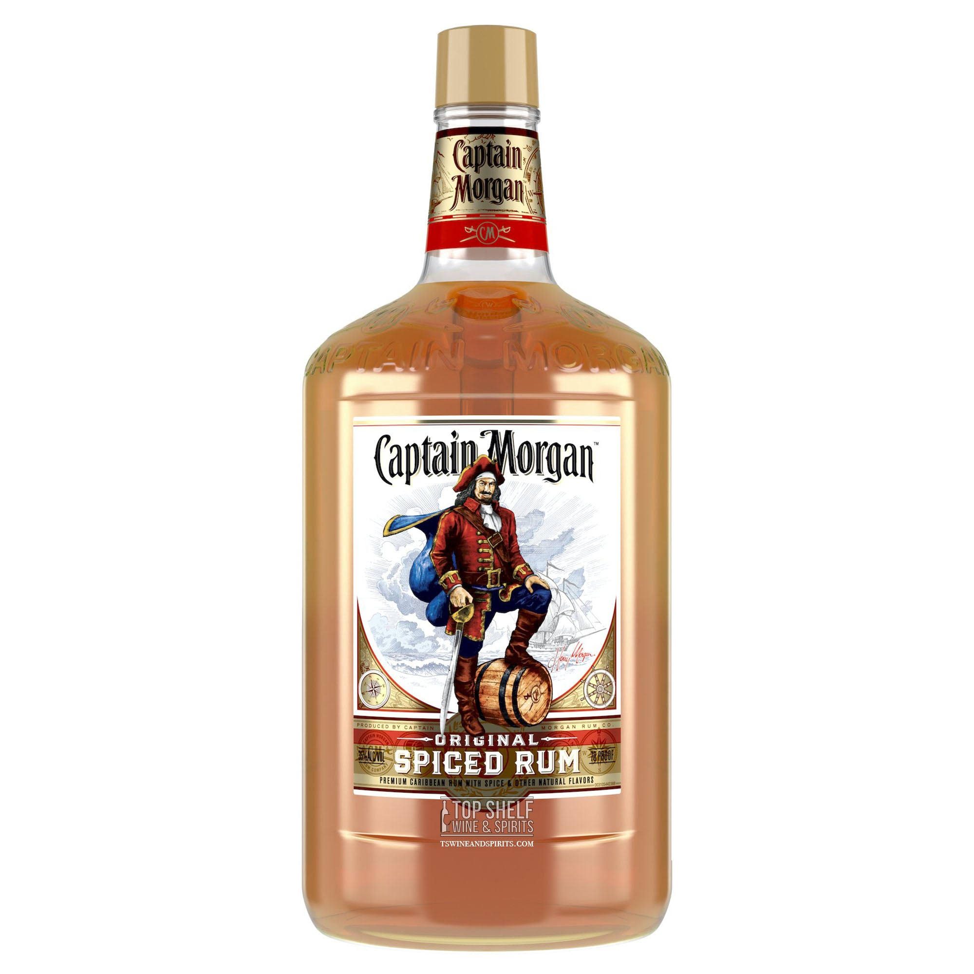 Captain Morgan Rum, Spiced, Original - 1.75 l
