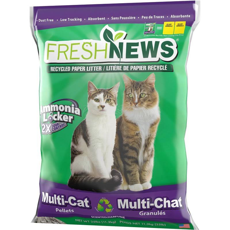 Fresh News Non-Clumping Scented Paper Cat Litter, 25-lb Bag