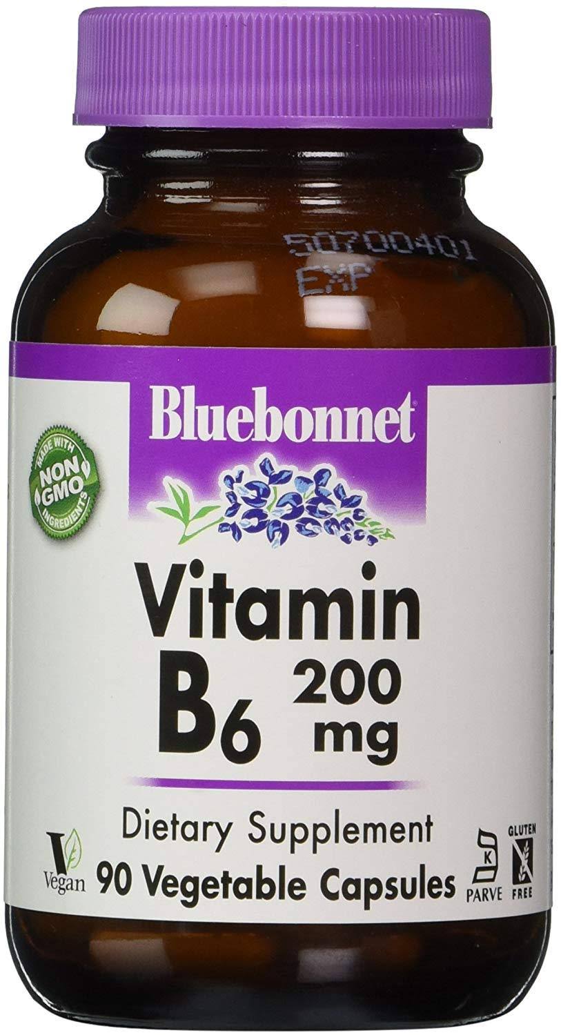 Bluebonnet Nutrition Vitamin B-6 - 200 mg - 90 Vegetable Capsules