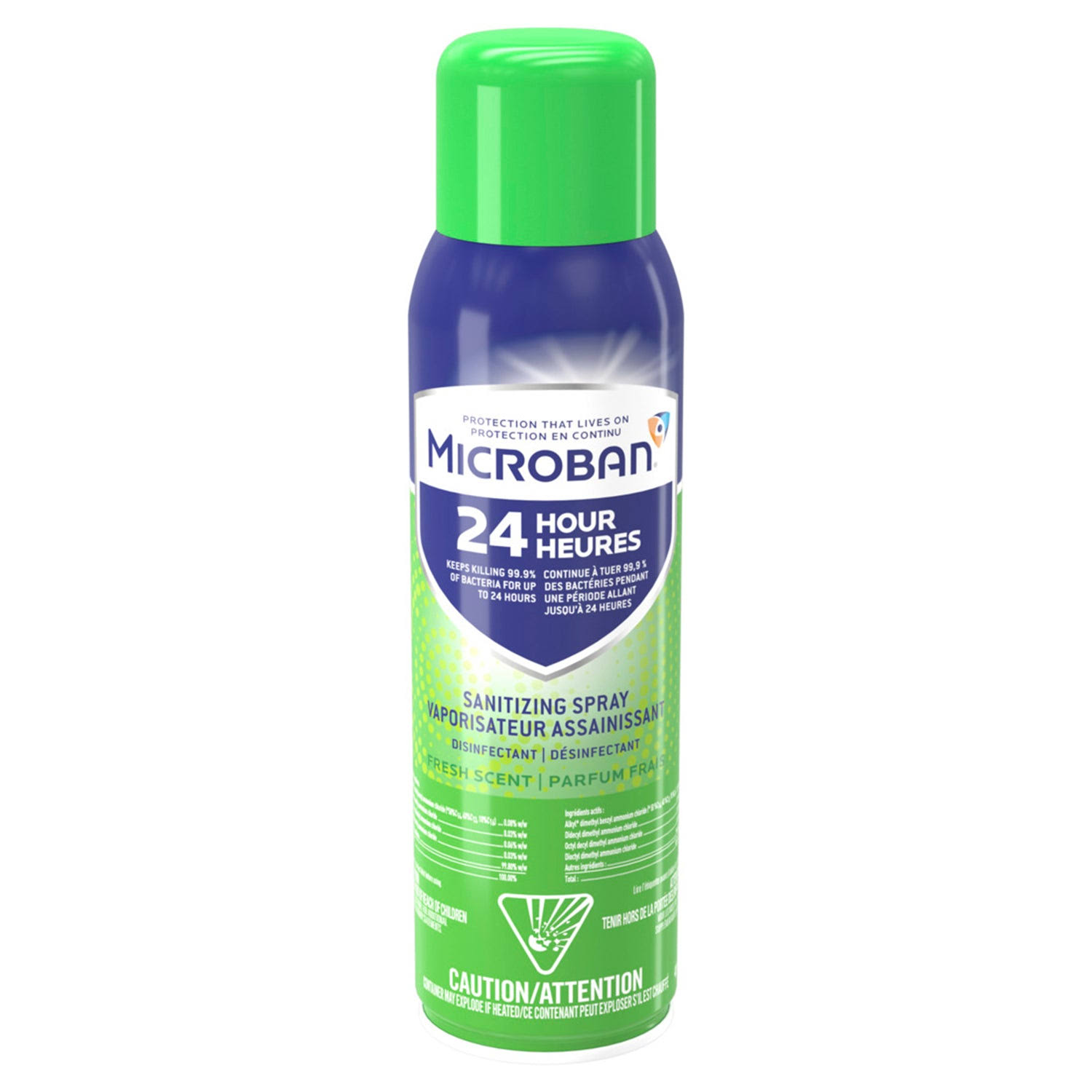 Microban 24 Hour Disinfectant Sanitizing Spray, Fresh Scent - 425.0 g