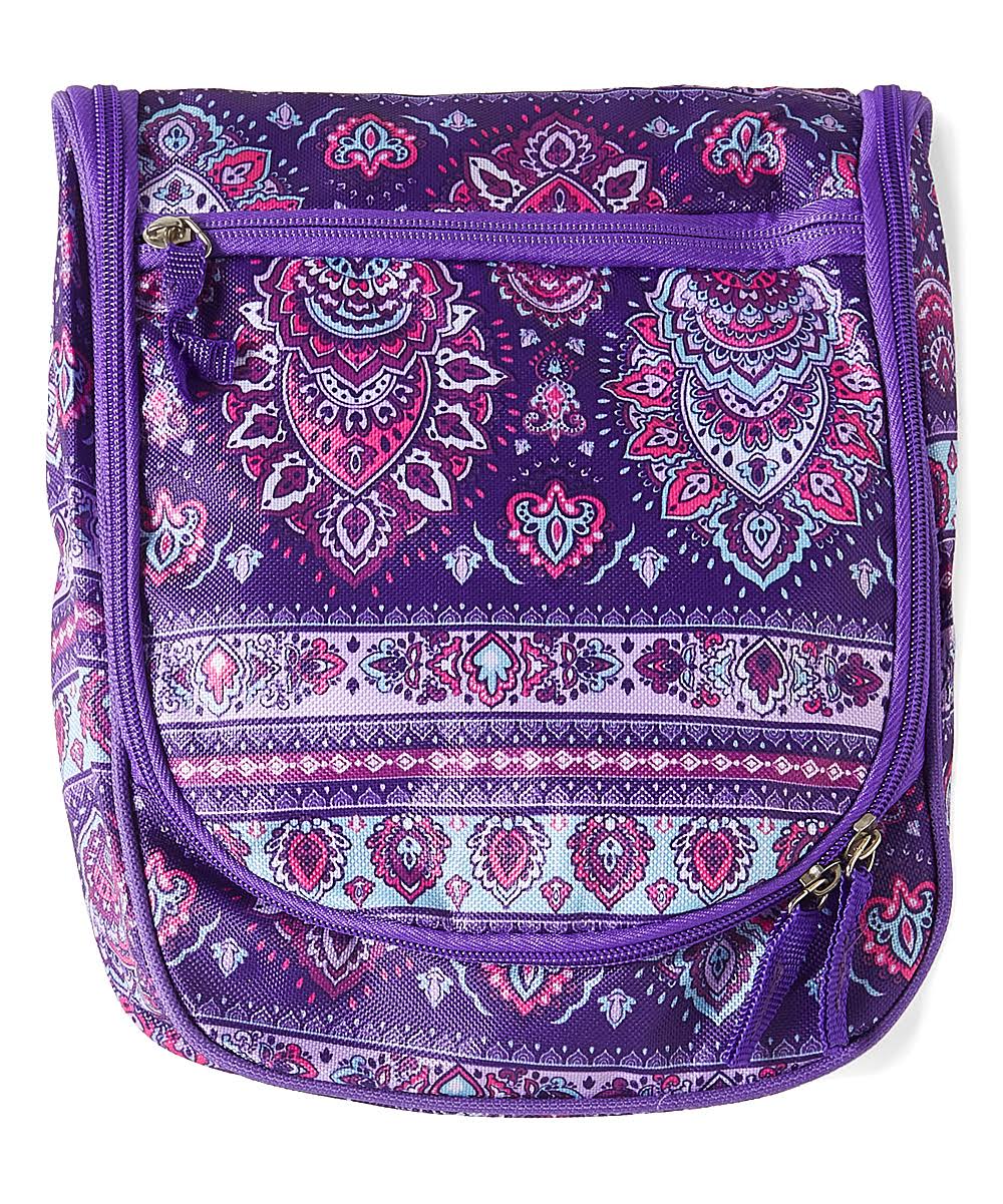 Sage & Emily Makeup Bag Purple Geometric Cosmetic Bag One-Size