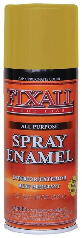 Fixall All Purpose Enamel Spray Paint - Yellow, 12oz