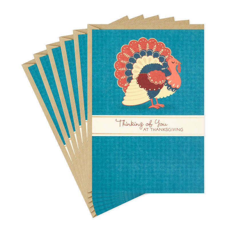 Turkey Thinking of You Thanksgiving Cards, Pack of 6
