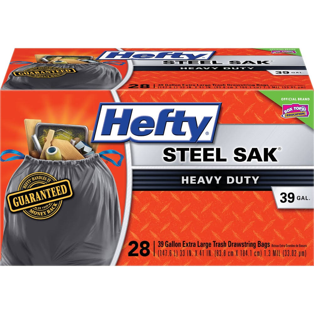 Hefty Ultra Strong Steelsak - 28 Contractor Clean=Up Bags
