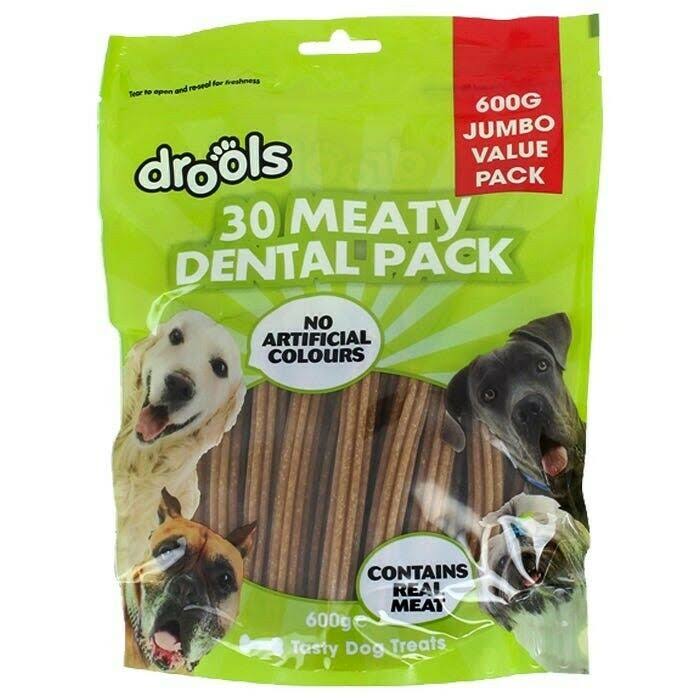 Tasty Drools 600g Jumbo Value Pack 30 Meaty Dental Pack Tasty Dog Treats