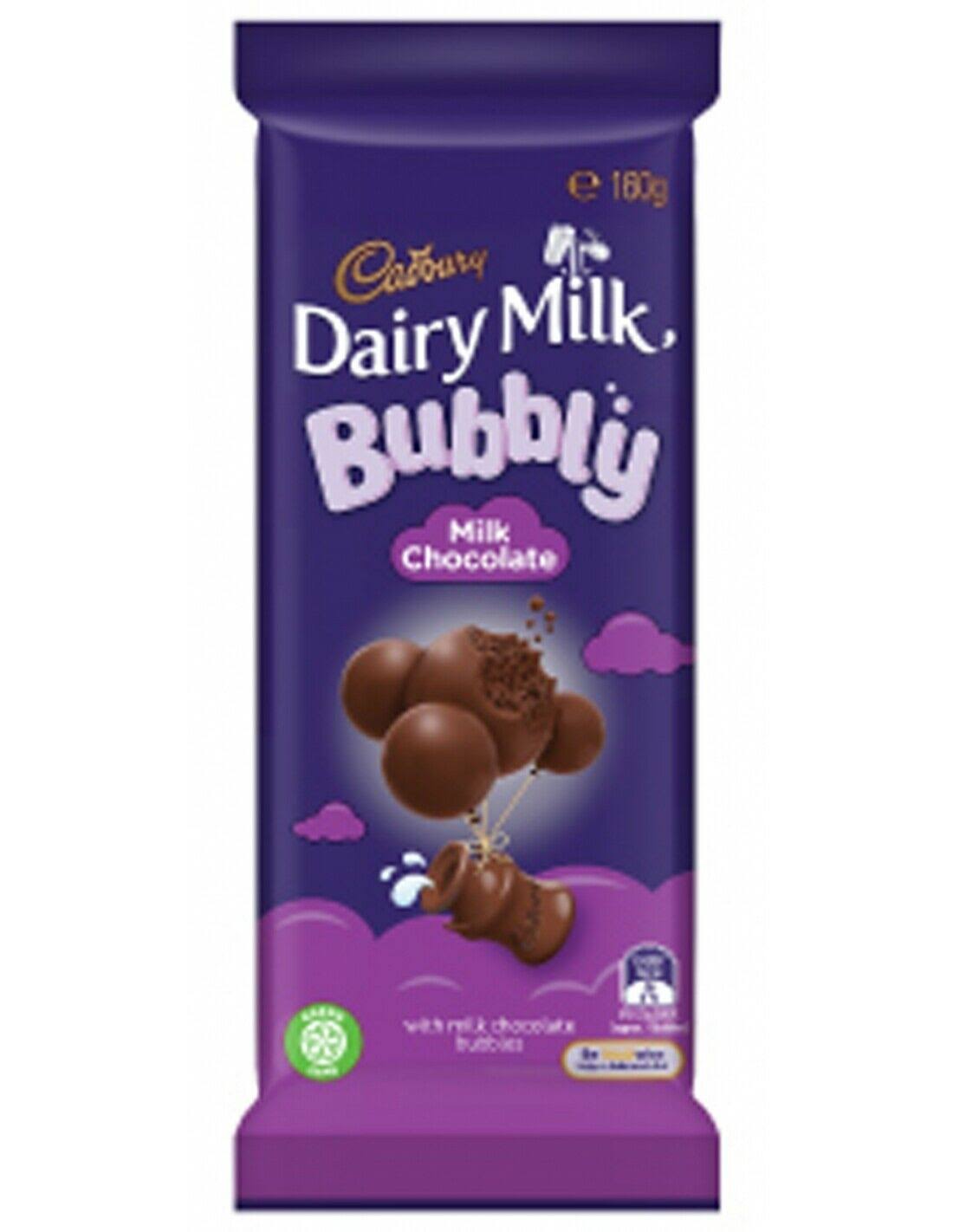 Cadbury Dairy Milk Bubbly Milk Chocolate Block 160g