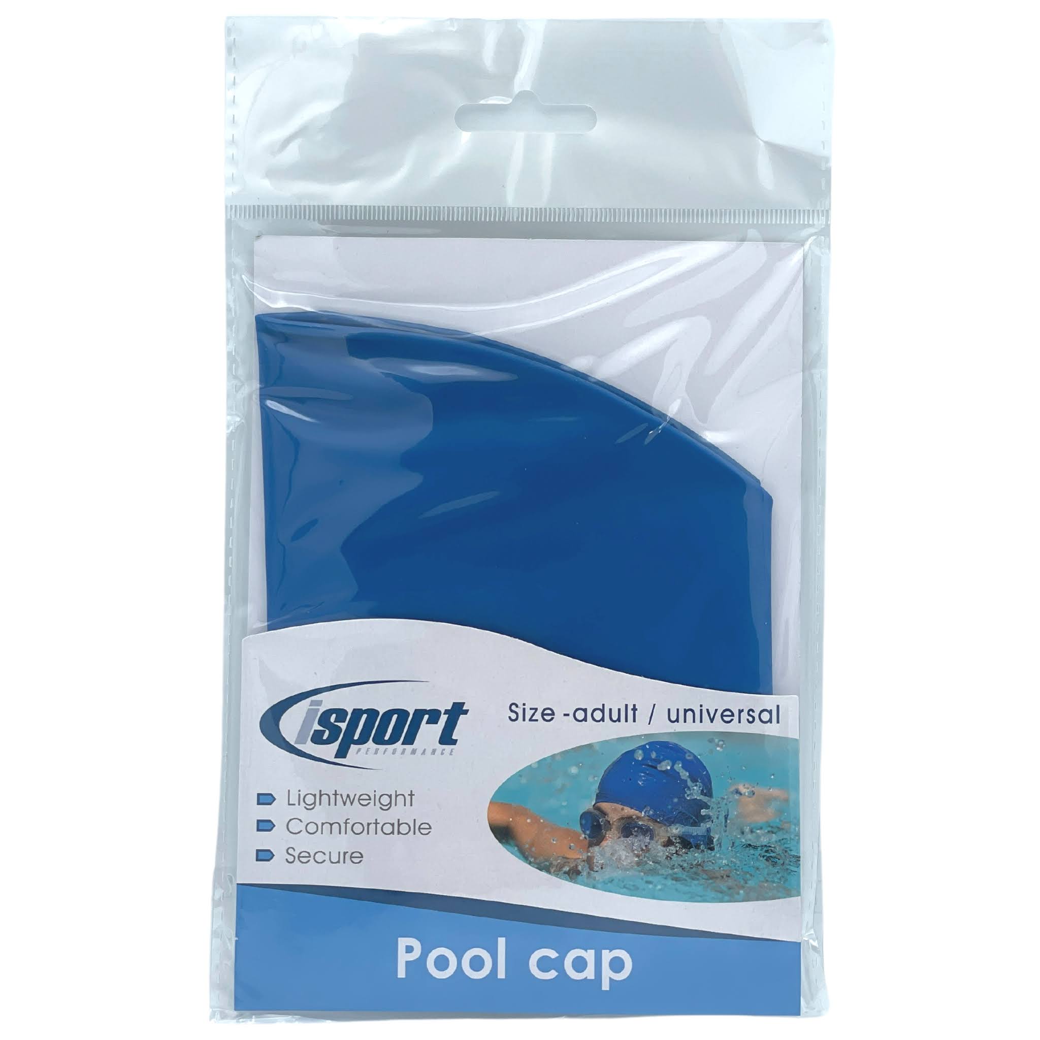 (adult) - Isport Lightweight Pool Cap in Assorted Colours (Colour May Vary) - Adult