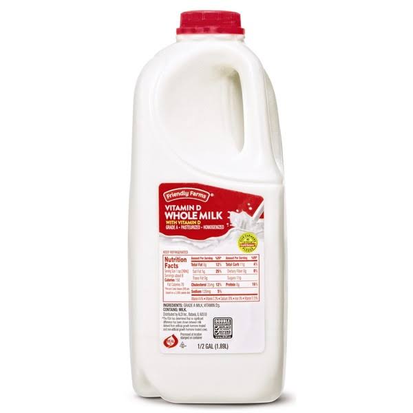 Friendly Farms Whole Milk - 0.5 Gal