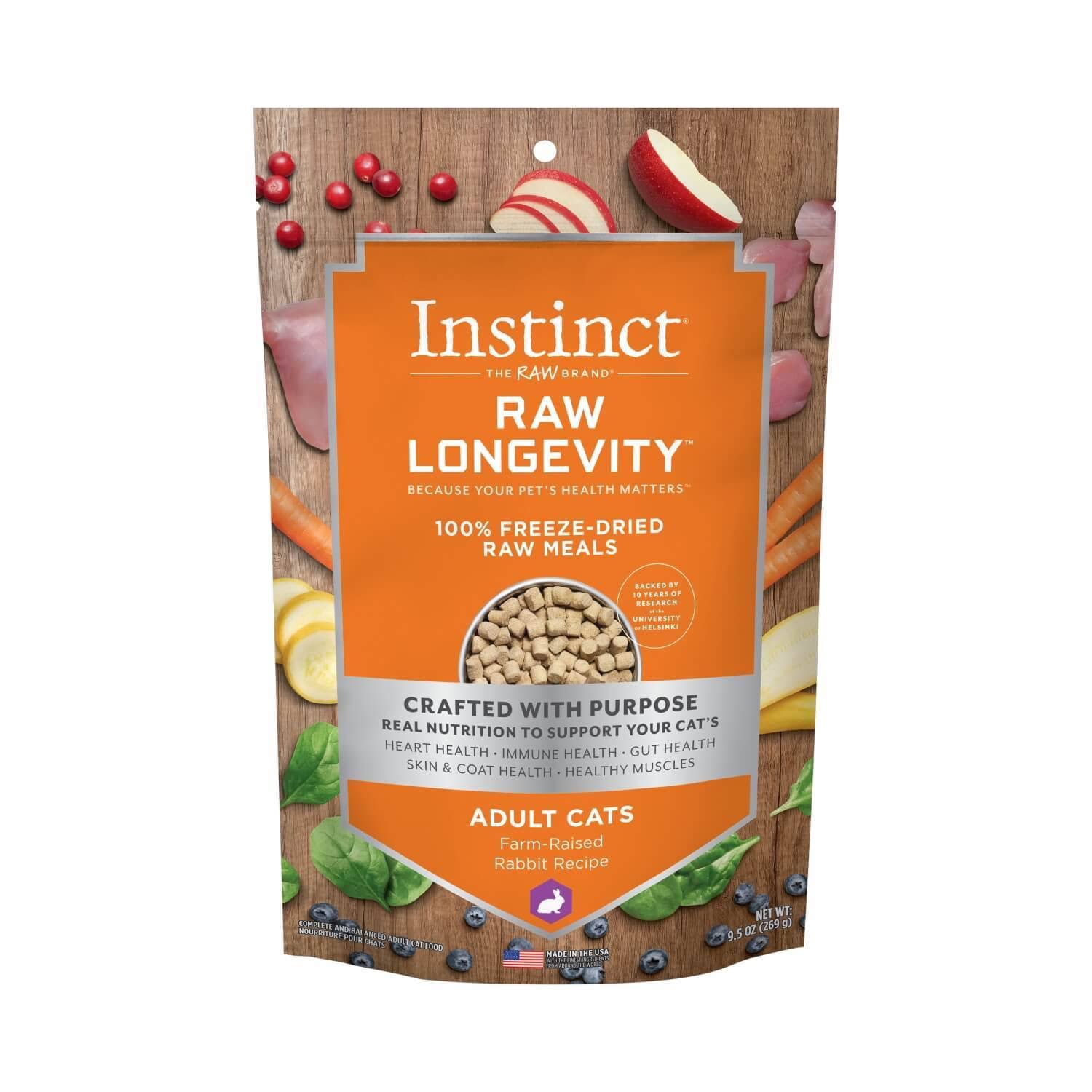 Instinct Raw Longevity Freeze Dried Rabbit Cat Food - 9.5 oz