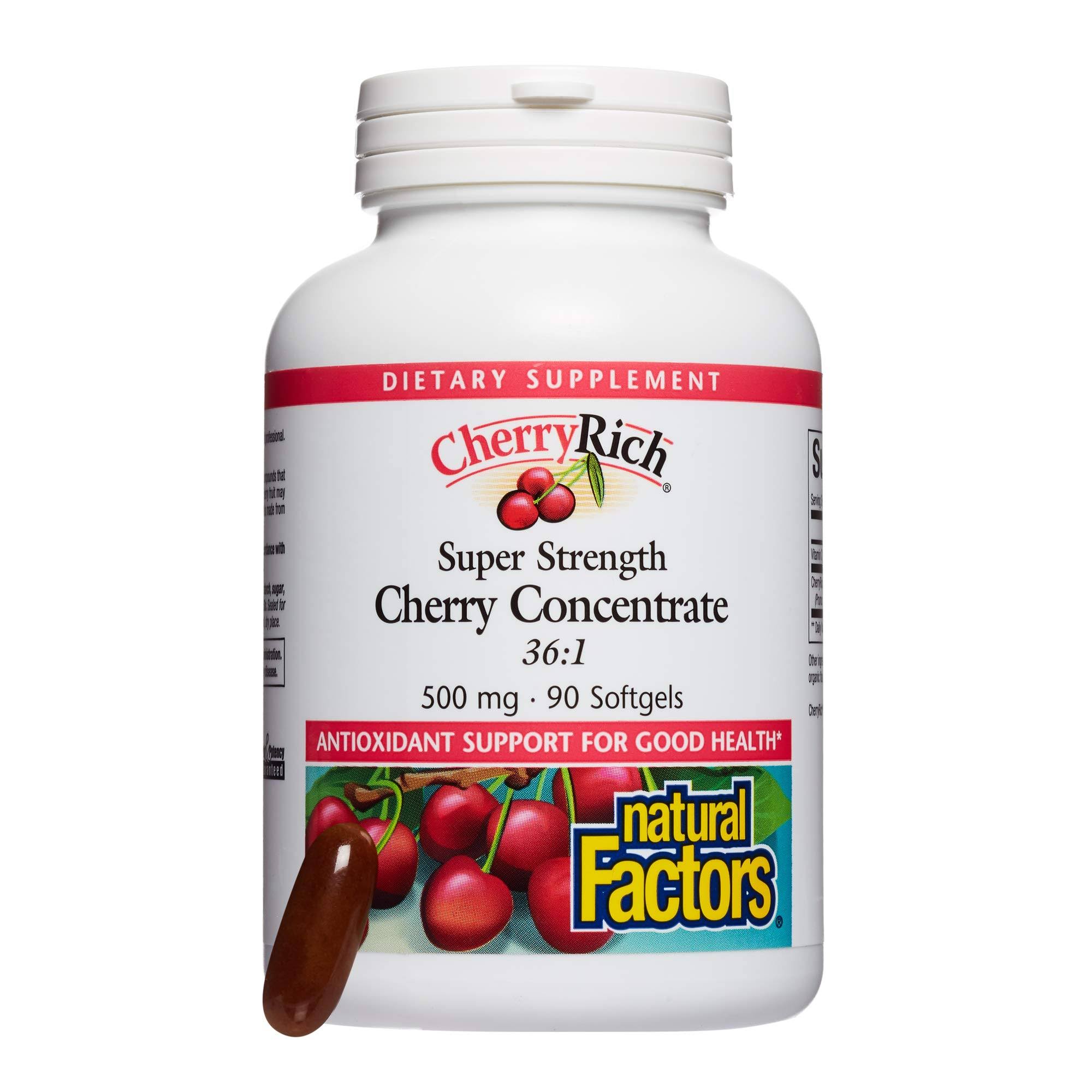Natural Factors Cherryrich Super Strength Cherry Fruit Extract 500mg - 90 Softgels