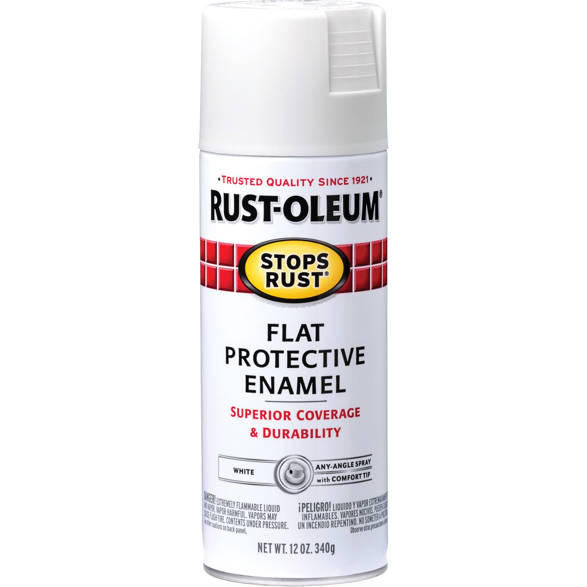 Rust-Oleum Stops Rust Flat Protective Enamel Spray - White, 12oz