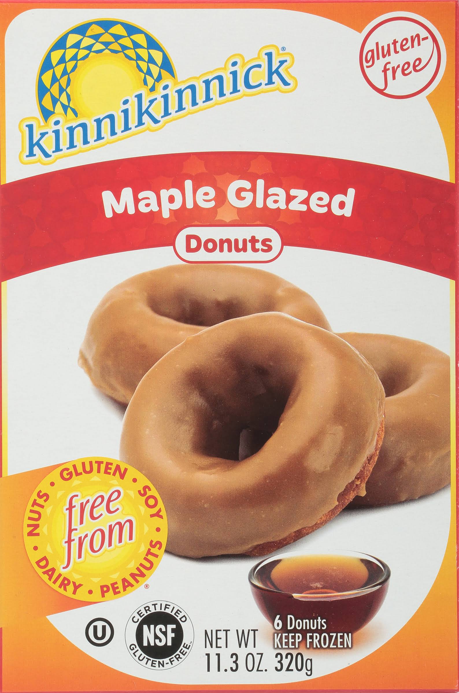 Kinnikinnick Maple Glazed Donuts - 320g, 6 Donuts
