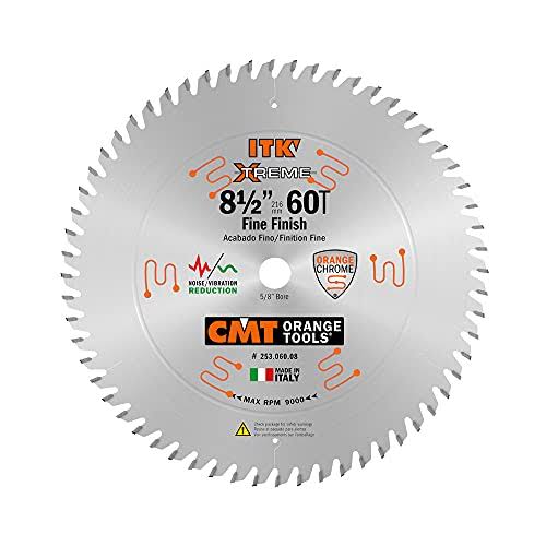CMT Orange Tools 25306008 ITK Industrial Finish Sliding Compound Miter Saw Blade - 8 1/2" x 60t