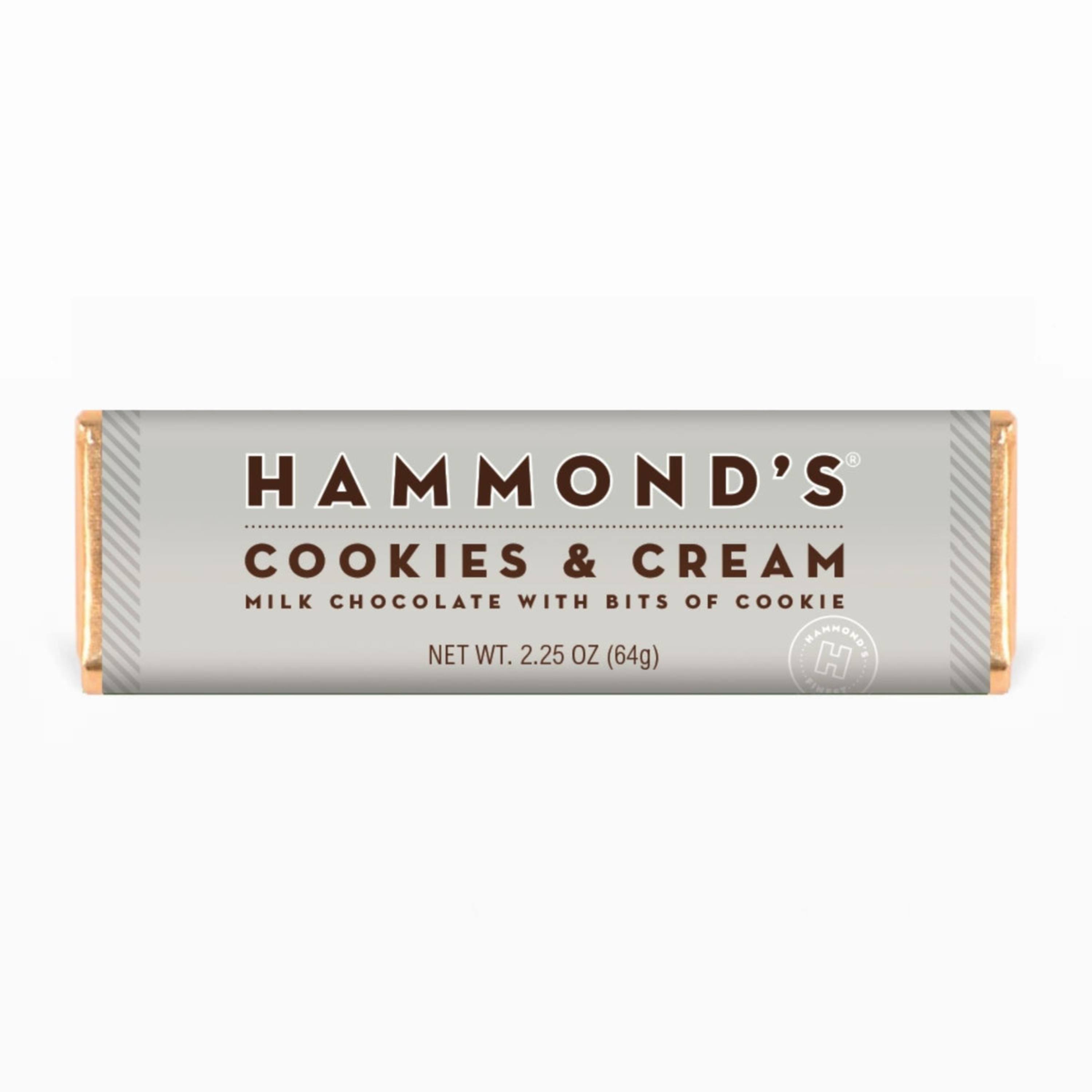 Hammond's Cookies and Cream Milk Chocolate Candy Bar 64 g
