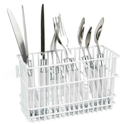 Home Basics Wire Cutlery Holder - White