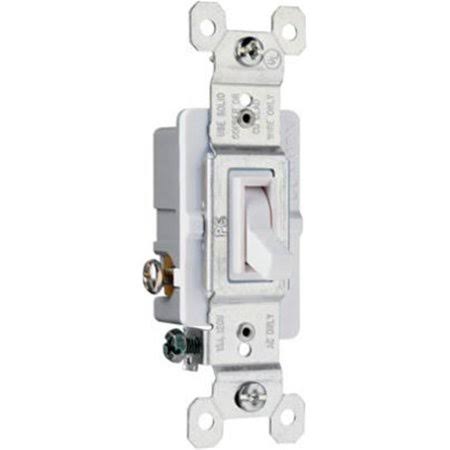 Pass & Seymour Toggle Switch - 15A, White, 120V