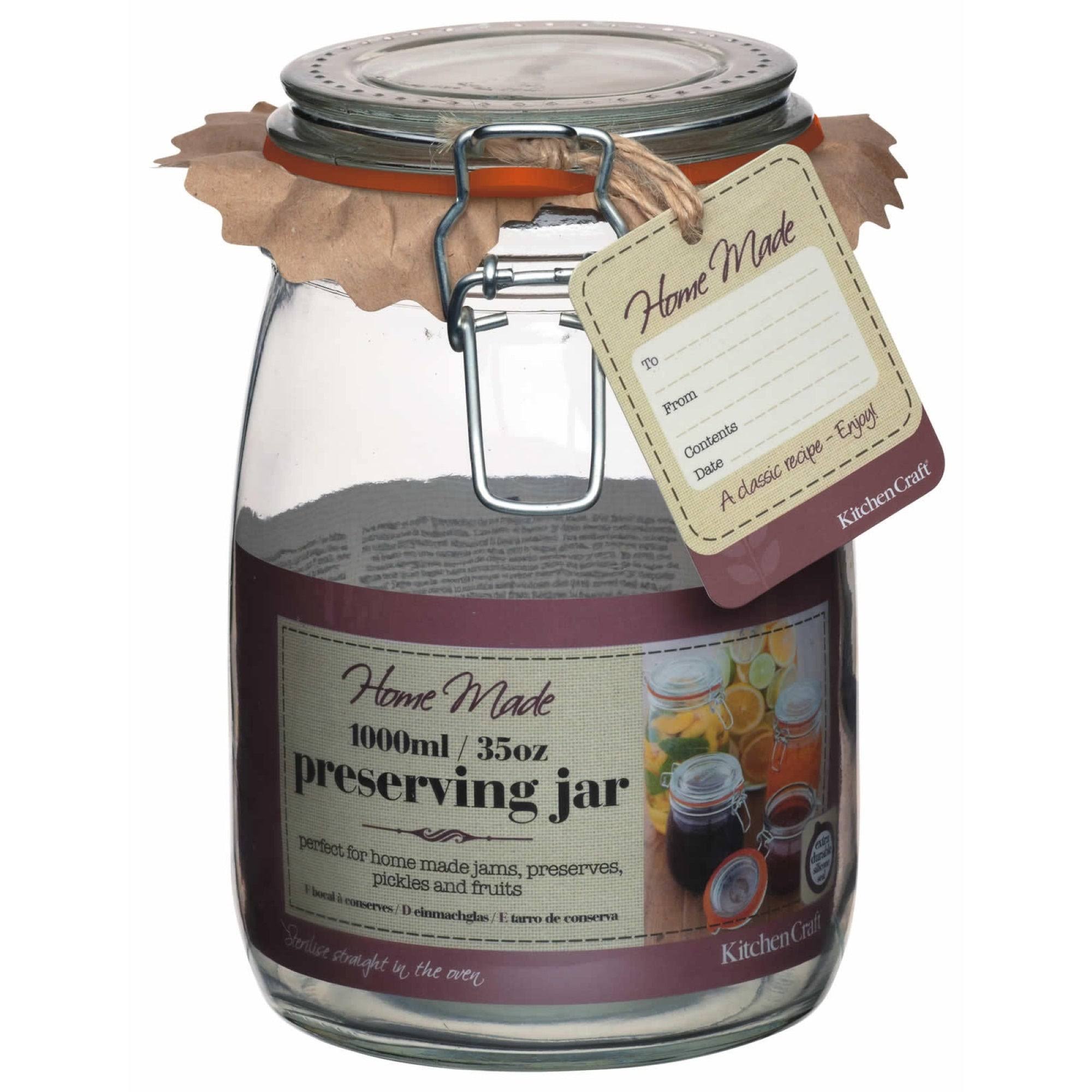 Kitchen Craft Home Made Deluxe Glass Preserving Jar - 1l
