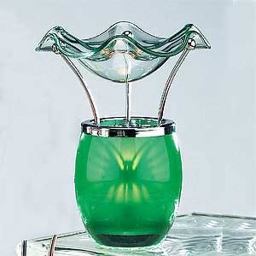 StealStreet SS-A-55382 Butterfly Glass Aroma Oil Burner Green