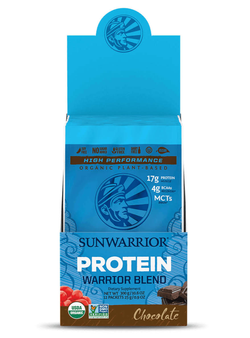 Sunwarrior Protein Warrior Blend Single Sachet - Chocolate 25g x 12