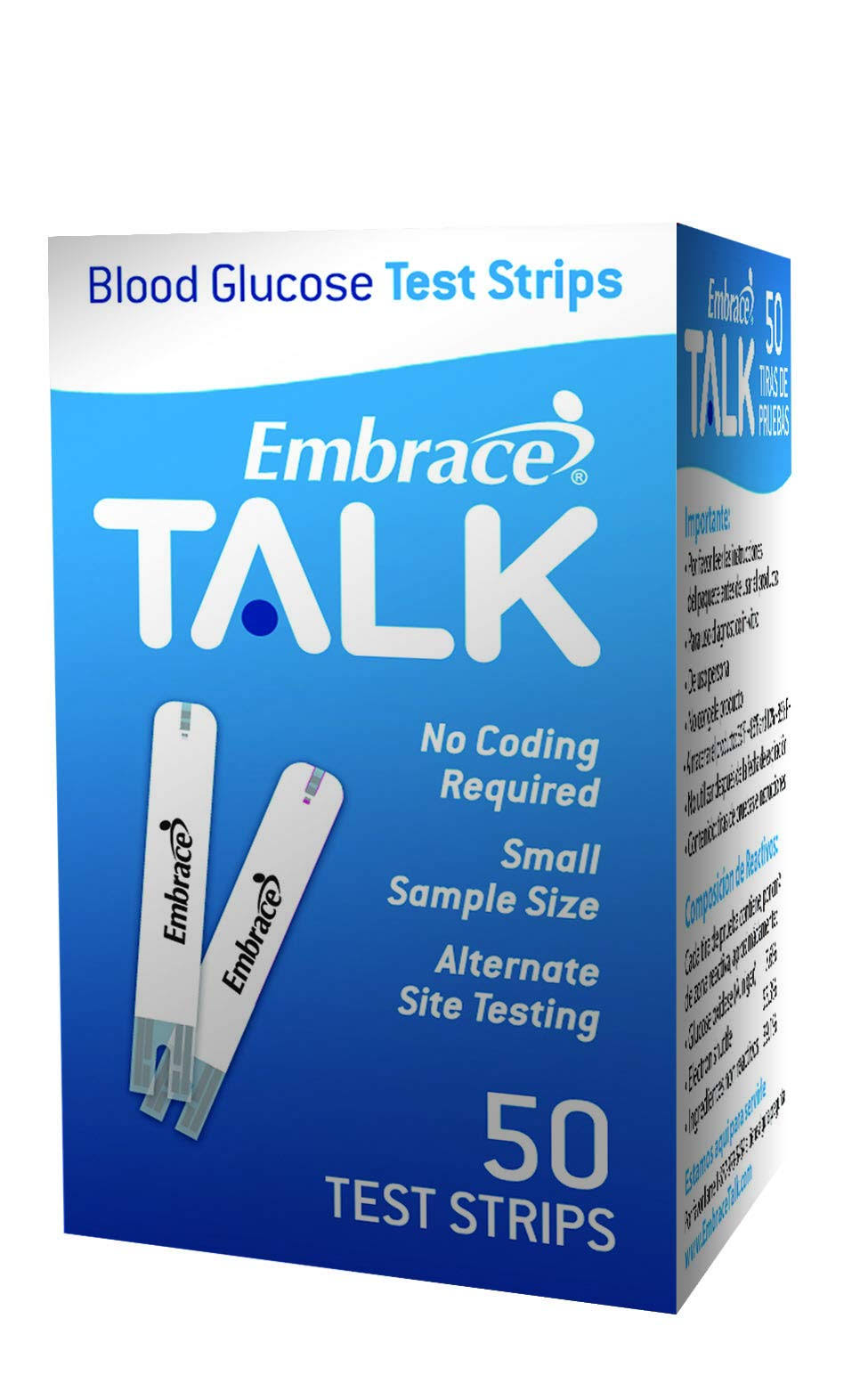 Embrace Talk Blood Glucose Test Strips 50