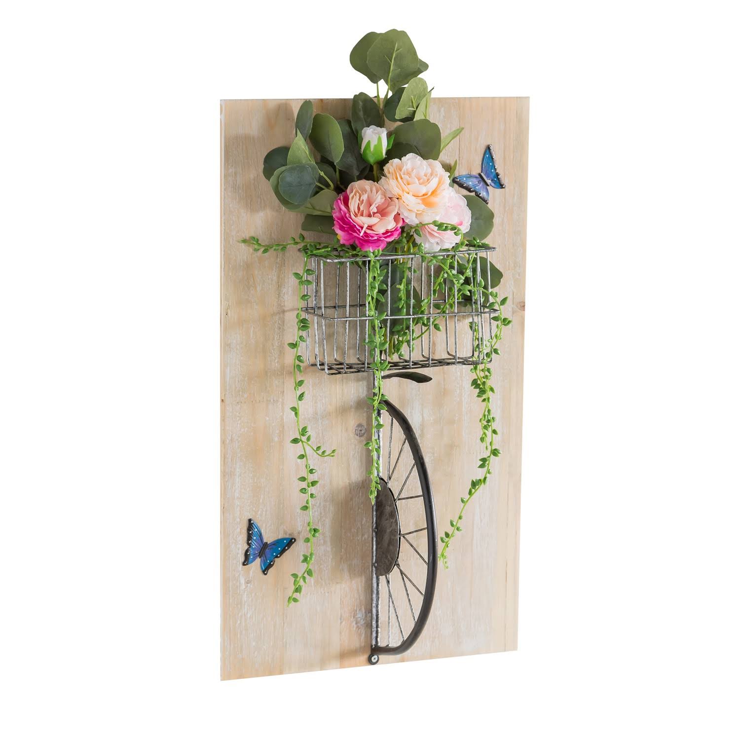Evergreen 3D Bike with Flowers Wall Art