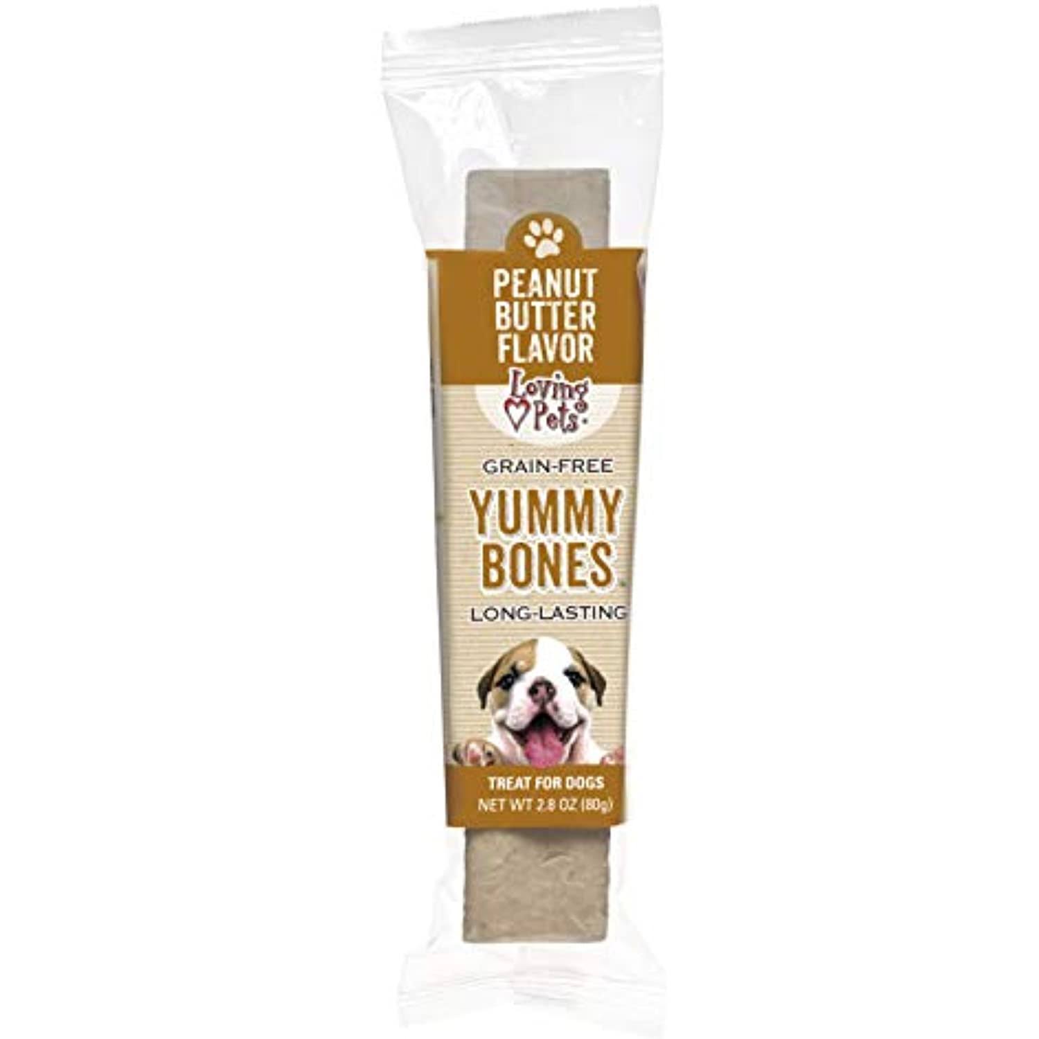 Loving Pets Peanut Butter Yummy Bone Singles for Dogs, Pack of 15 Indi