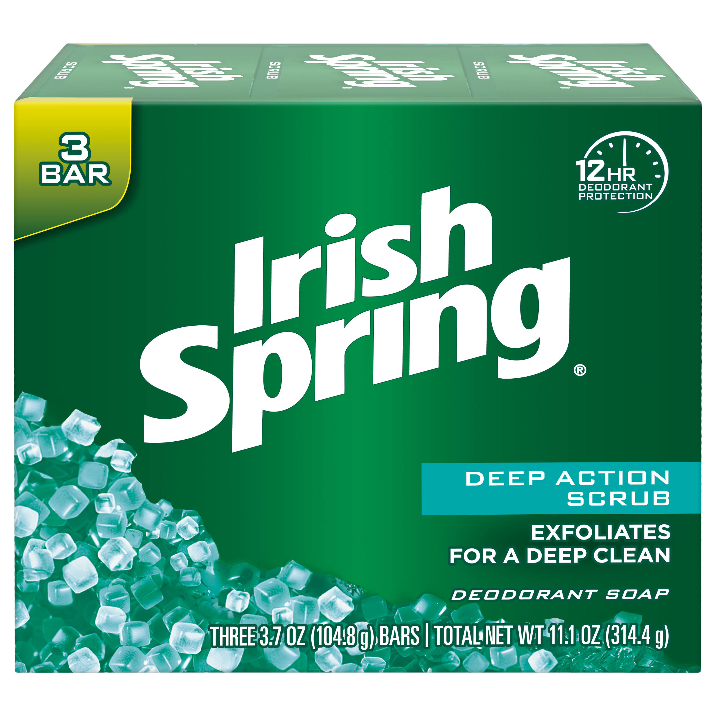 Irish Spring Clean Scrub Deodorant Soap - 3ct