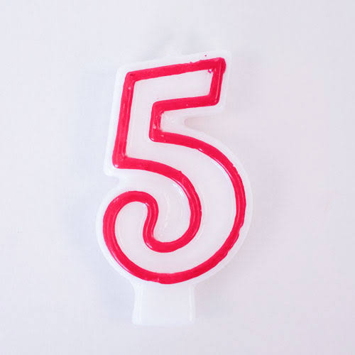 Unique Number 5 Birthday Candle Decoration