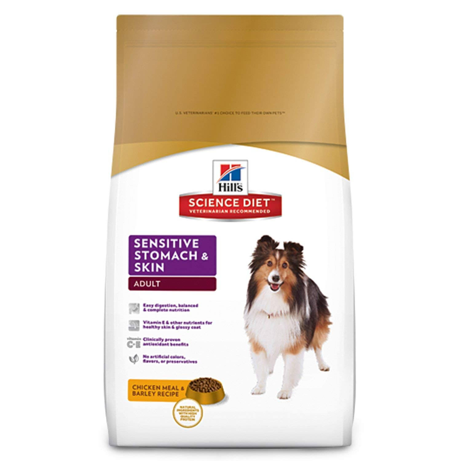 Hill's Science Diet Adult Sensitive Stomach and Skin Dry Dog Food - Chicken Meal and Barley Recipe, 4lb